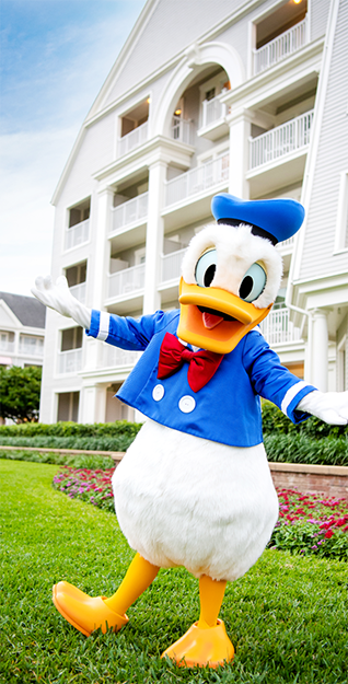 Donald standing at the Disney Resort