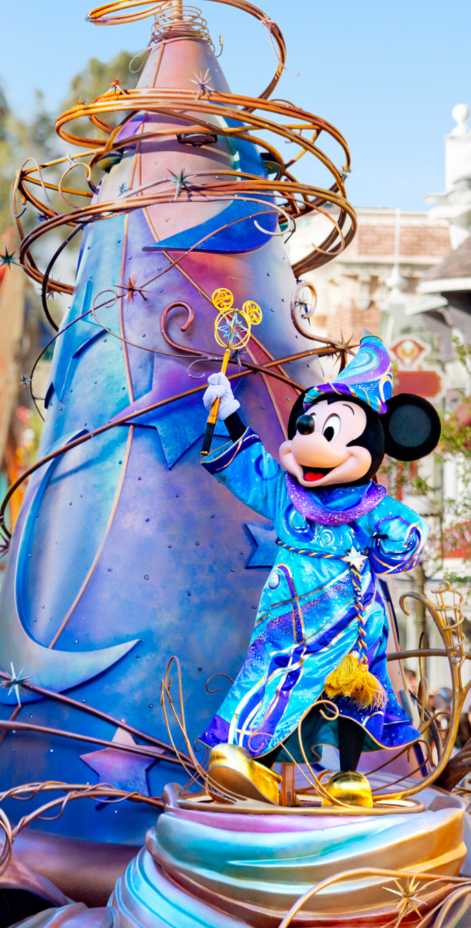 Mickey on a parade float